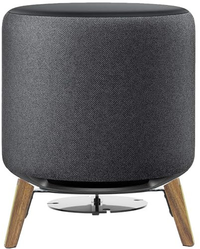 Alloery Universal Echo Sub Subwoofer Desktop Stand,Speaker Table Mount for Homepod and All Suitable Sized Small and Medium Speakers(Walnut with Metal Strip)