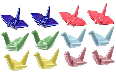 PRETYZOOM 12pezzi Tavola per Bacchette e Cucchiai Design Forma Grulla per Decorare e
