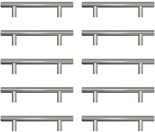 AwmnSrman Maniglie per Mobili da Cucina 10 Pezzi 96 mm Maniglie per Armadi Installazione Fori in Acciaio Inossidabile da Installazione Fori in Argento