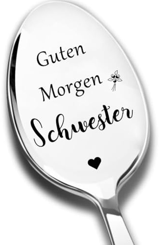 Cucchiaio in acciaio inox con incisione Buongiorno, sorella, migliore sorella, regalo di compleanno per sorella, caffè dessert cucchiaio regalo personalizzato per sorella