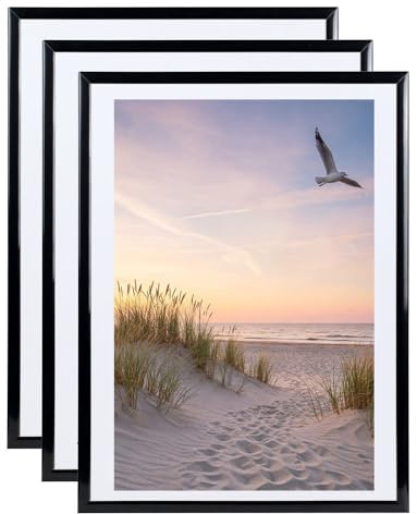 IDEAL TREND 3er 5er 10er Set Bilderrahmen in Schwarz Fotorahmen aus Kunststoff Bilder Foto Posterrahmen Collage AC-6 Wanddeko: Farbe: 3er Pack Schwarz | Format: 30x45