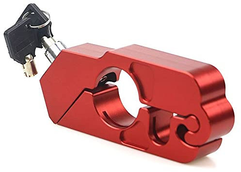 Motorrad Schloss,Motorradschloss Motorrad Universalschloss Roller Motorrad Lenker Sicherheitsschloss Bremsgasgriff Diebstahlschutz Sicherheitsschlösser(Red)