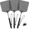 3 Piezas Matamoscas Cuadrado Extensible,matamoscas Manual,Matamoscas Telescópico Manual,Matamoscas con Mango Telescópico Robusto y Duradero,para Interior y Exterior,para Moscas y Mosquitos,Negro
