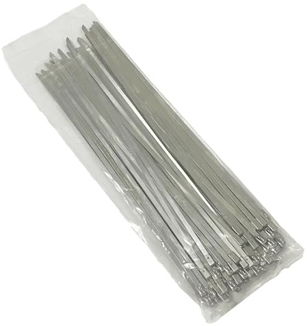 EzySup Stainless Steel Cable Ties,Metal Zip Ties,200 x 4.6mm,100kg Tensile Strength,80 Pieces