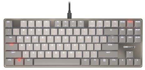 Cherry Teclado mecánico de perfil bajo KC 500 MX LP TKL | Diseño compacto | Iluminación blanca | Tapas de teclas PBT | Nuevos interruptores MX LP 2.0