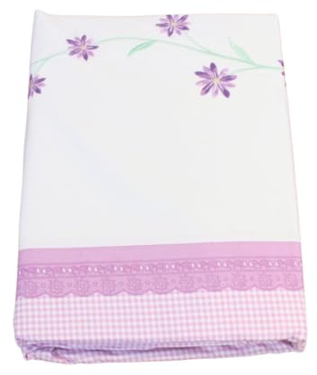Embroidered Flower Quilt Cover Set – King Size Bedding – Soft Cotton Blend with Textured Tufted Floral Design – Includes 1 Duvet Cover & 2 Pillowcases – Elegant & Breathable Bed Linen – 010274KS Lilac