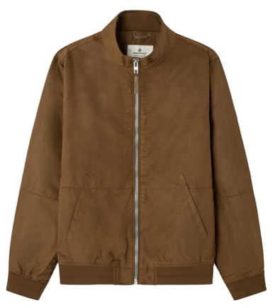 Springfield Suede PUFFET Jacket Chaqueta De Ante, Beige, M para Hombre