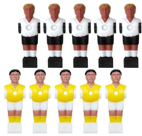 BESTonZON 10 figuras de futbolín, estatutos de futbolín, accesorios de futbolín, color negro, amarillo y blanco, para horas de diversión
