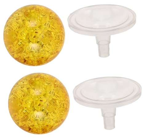 Alipis 2 Ensembles Boule Verre Craquelé Décorative pour Aménagement Aquatique de Sphères Cristal avec Support pour Décoration de Jardin Aquarium et Plateau à Thé
