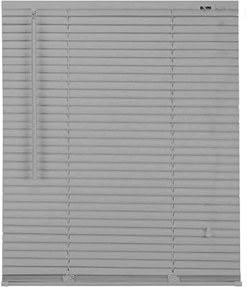 APEX FURNISHINGS Made to Measure PVC Venetian Blinds - 25mm Slats Easy Fit Window Blinds Child Safe Fittings Windows Shutters for Home Office (Grey 114W x 150L cm)