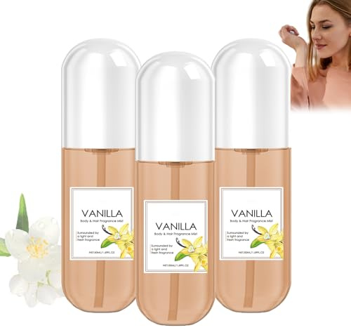 Vanille-ParfüMspray FüR Haar Und KöRper, Lang Anhaltendes ParfüM In ReisegrößE, Warmes Kokosnuss-KöRperspray, Sanfter NatüRlicher Duft, Spendet Feuchtigkeit, Lang Anhaltendes ParfüM Kleidung (3 PCS)