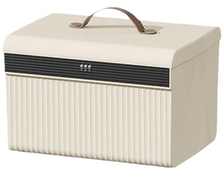 Kustimantu Grande boîte verrouillable avec cadenas à combinaison - Organisateur double couche pour documents, bijoux et objets personnels pour la maison et le bureau