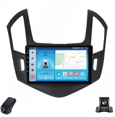 Car Radio Touchscreen for Chevrolet Cruze J300 J308 2012-2015 9-Inch Car Stereo Multimedia Player/Wireless CarPlay/Android Auto/Bluetooth/GPS/FM Radio/WIFI/SWC/Rear View Cam/ADAS DVR(X1)