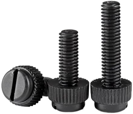 10/20 Stück M3 M4 M5 M6 M8 Acryl Nylon PA66 Schwarzer Kunststoff Rändel Schlitzkopf Werkzeuglose Rändelschraube(10pcs M8x20)