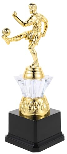 Mipcase Coppa di Calcio in Plastica Dorata 24 CM per Ragazze Premio Torneo Giovanile Statuetta Premio per Campionato e Serate di Gioco Sportive Riutilizzabile