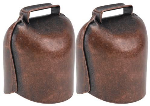 LIFKOME Campanella Bestiame Campane Bronzo Rame 2 Pz Taglia l 62g Accessori per Animali da Fattoria Suono Forte per Cavalli e Mucche