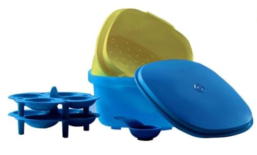 Tupperware Servierstar Siebservierer Thermo-Duo Küchenhelfer mit Sieb Küchenchef Warmhalten Warmie Tups Sieb türkis grün XXL Paket mit Garkörbchen und Messlöffel 2,8 Liter