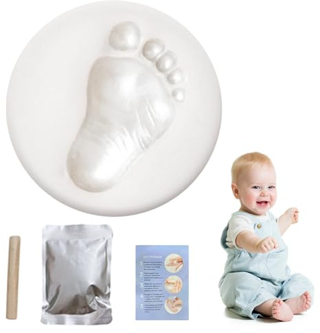 Kit de huellas de manos y pies para niños, molde de impresión de arcilla de 250 g, juego de impresión de memoria, artesanía de recuerdo con material seguro, actividad de fundición de huellas para