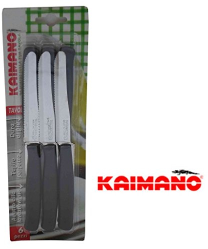 Kaimano KDN021506N 6 Coltelli Dinamik Tavola Lama Dentata Nero