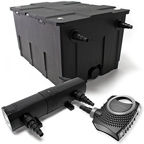 Set Bio filtro para estanque 60000l supereco 80W Bomba para Estanque 24W UVC depuradora jardin