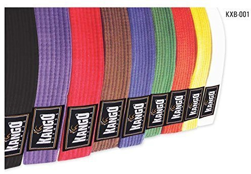 Kango Belts Martial Arts belts karate Judo Taekwondo Brazilian Jiu Jitsu Boxing Fight belts (BLACK, 220cm)
