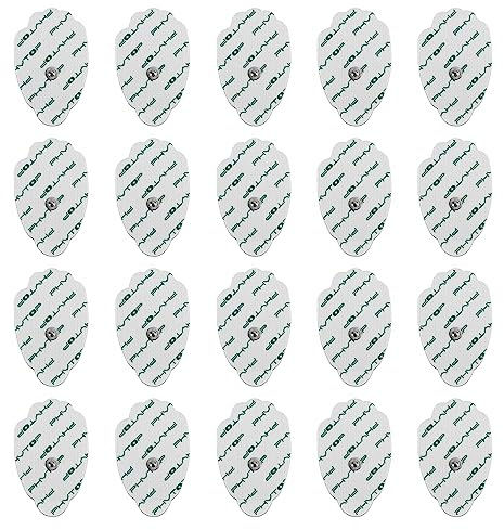 PHYTOP 20 Stk. Handförmige Tens Pads Druckknopf mit Super Gel, TENS EMS Elektroden Pads passend für 3.5mm Snap Tens Maschinen