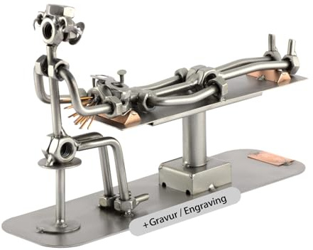 Steelman24 Schraubenmännchen Osteopath mit persönlicher Gravur | Made in Germany,Handarbeit,Geschenkidee,Stahlfigur,Metallfigur