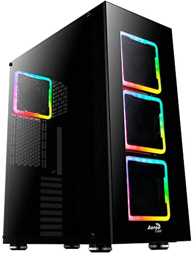 AeroCool TORPRO - PC-Gehäuse, E-ATX, Gehärtetes Glas, 4 Lüfter RGB 14cm schwarz única
