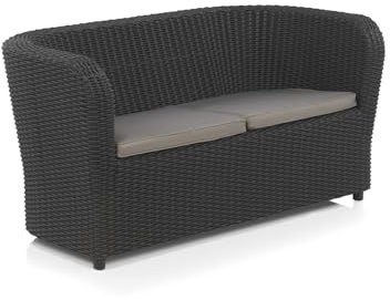 Shaf - Nova | Muebles Jardin Exterior - Sofa 2 Plazas para Terraza o Balcon | Fabricado en España con Materiales Reciclados - Color Grafito