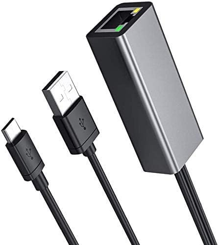 Fire TV Stick Ethernet Adapter - Micro USB to LAN RJ45 with Power Supply Cable for Fire Stick, Chromecast 1/2/3, Ultra 4k, Cube