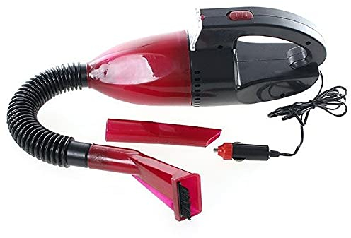 offershop Aspirapolvere per Auto Presa Accendisigari 12V Motore Potente 60W Illuminazione Luce On/Off Pulizia Sporco Polvere Tubo Flessibile (Rosso)