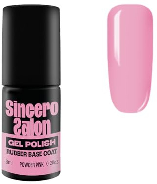 SINCERO SALON Rubber Base Gel Powder Pink - Aufbauende Gummibasis für Gelnägel - Selbstnivellierend & dickviskos - Nagelverstärkung Rekonstruktion & leichte Verlängerung - UV/LED Gel - 6ml