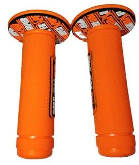 NICOLIE Poignées de Motocross Guidon Dirt Pit Bike 7/8 - Caoutchouc Orange - 22mm