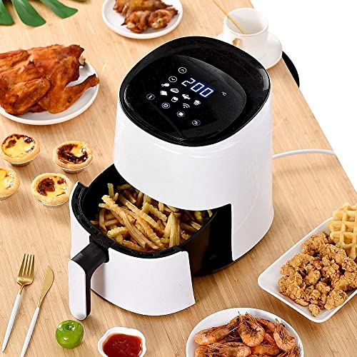 YHQKJ Smart Air Fryer Controles táctiles 3L Sin Aceite Saludable Temporización sin Contacto Freidora de Alimentos Cocina Smart Home App Control (Blanco) Needed
