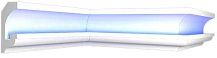 Stuck Dekorbau Indirekte Beleuchtung LED Lichtprofile Wand Stuckleiste Profil 20m+4 Ecken BL12