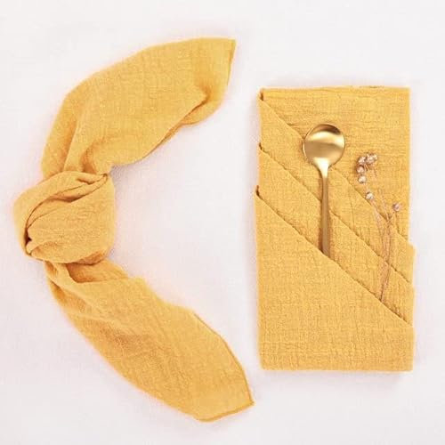 YEAG Gaze-Servietten, Seihtuch, Falten, Servietten, weiche Baumwolle, Tischservietten, dekorativ für Weihnachten, Hochzeit, Party, 4 Stück