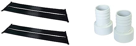 STEINBACH Solarkollektor Compact – 049125 – Hochwertige LDPE Kollektoren für Pools bis 24.000 l – Auch für Salzwasser geeignet – 300 x 140 cm & Schlauchtülle Ø 38mm, Klebe D 50, Doppelpack, 060031