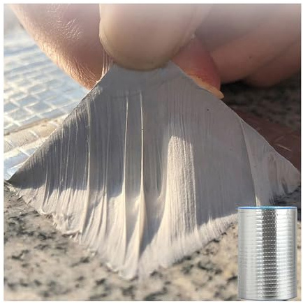 Cinta de Butilo Impermeable, Cinta de Sellado de Butilo con Papel de Aluminio para Filtraciones, Cinta de Goma de Butilo para Reparación de Barcos, Sellado de Tuberías, Grietas de Techo, RV, Toldo