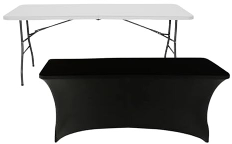 7H SEVEN HOUSE Mesa Plegable 240cm Blanca + Funda Catering 7house
