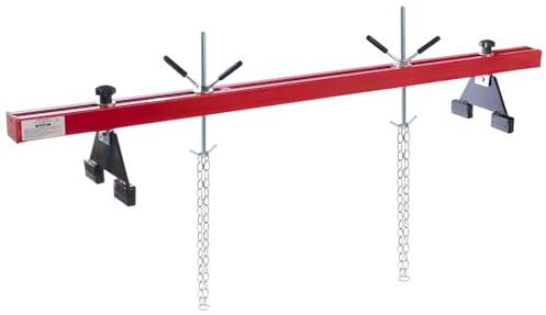 Soporte Puente Nivelador Ajustable para Motores y Transmisiones de Vehículos Pesados con Capacidad de 500 kg Incluye 2 Cadenas de Fijación y Almohadillas Antideslizantes Herramienta Talleres Mecánico