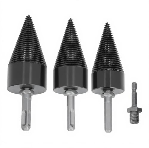 Kegelspalter-Set, Spaltbohrer für Metalle, Holz, 32 Mm, 42 Mm, 50 Mm, Spaltbohrer, Quadratisch, Rund, Sechskantschaft, Robuste Brennholz-Holzbohrwerkzeuge