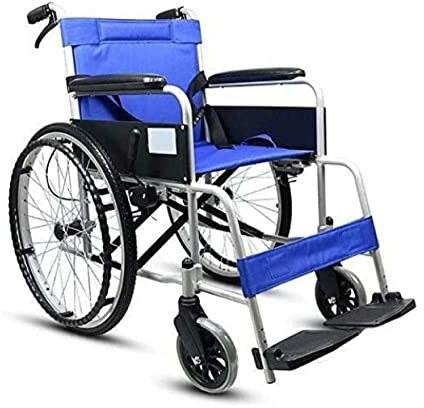 Silla de ruedas portátil de transporte en el hogar para ancianos con marco de aluminio ligero, silla de ruedas de transporte portátil autopropulsada, silla de transporte de viaje plegable para