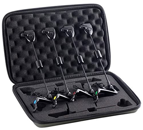 Alarmamento per morso di pesca 4 pezzi LED 4 a colori indicatore portatile riutilizzabile con borsa per la cerniera, indicatori del morso