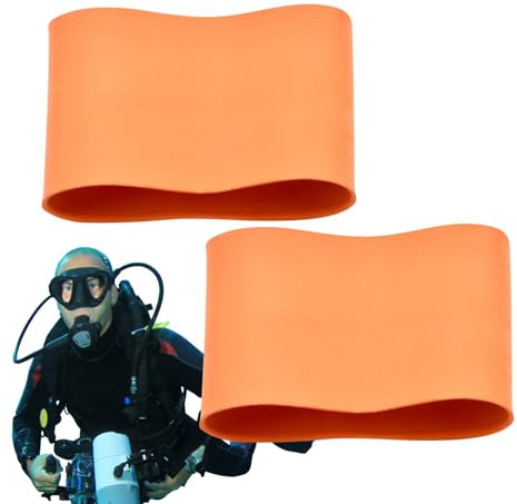 Sghtil Mangas de traje de buceo, correas de muñeca de goma, juego de 2 mancuernas multifuncionales, esposas impermeables, seguridad para pesca, buceo de rescate, naranja, Siehe Beschreibung