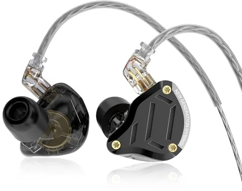 KZ ZS10 Pro 2 in-Ear Monitor, 4BA+1DD Hybrid Drivers with 4 Tuning Switches, HiFi Bass Noise Isolation IEM, Clarity in All Frequency Stereo Sound Comfortable Earphones for Audio Engineers (Mic)