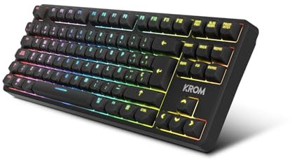 KROM Kernel Pro - Teclado Gaming mecánico RGB 18 Efectos, Bluetooth 5.3, 2,4 GHz y USB, Formato TKL, Switches Intercambiables, Cubierta extraíble, Layout Español, Color Negro o Blanco