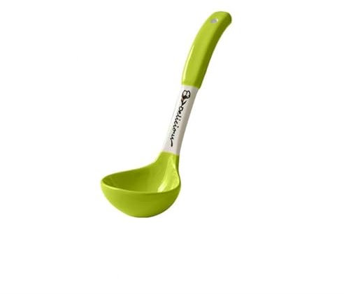 CAFIEDR Cuchara sopera de cerámica Colorida, cucharón sopera, cucharas de cerámica Chinas, cucharas Grandes de Porcelana Profunda de Alta Resistencia, 1 Pieza, Cuchara (Un Color Verde)