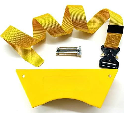 Support de Cylindre Support mural pour bouteille de propane, support de réservoir de propane avec 2 vis et sangles de 39 pouces pris en charge de 4 à 12 pouces, support de bouteille de gaz(Yellow)