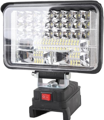 Lampe de Travail à LED, Projecteur D'extérieur Portable à LED 5 400 Lm avec Tête Réglable, éclairage de Chantier Rechargeable Super Lumineux 6 000 K pour Atelier, Garage, Camping