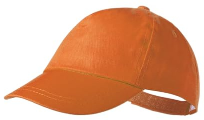 makio Casquette de baseball pour garçon et fille, 5 panneaux aux couleurs vives. 100 % coton, avec trous de ventilation et fermeture réglable. Casquette pour enfants de 4 à 13 ans, orange, 30